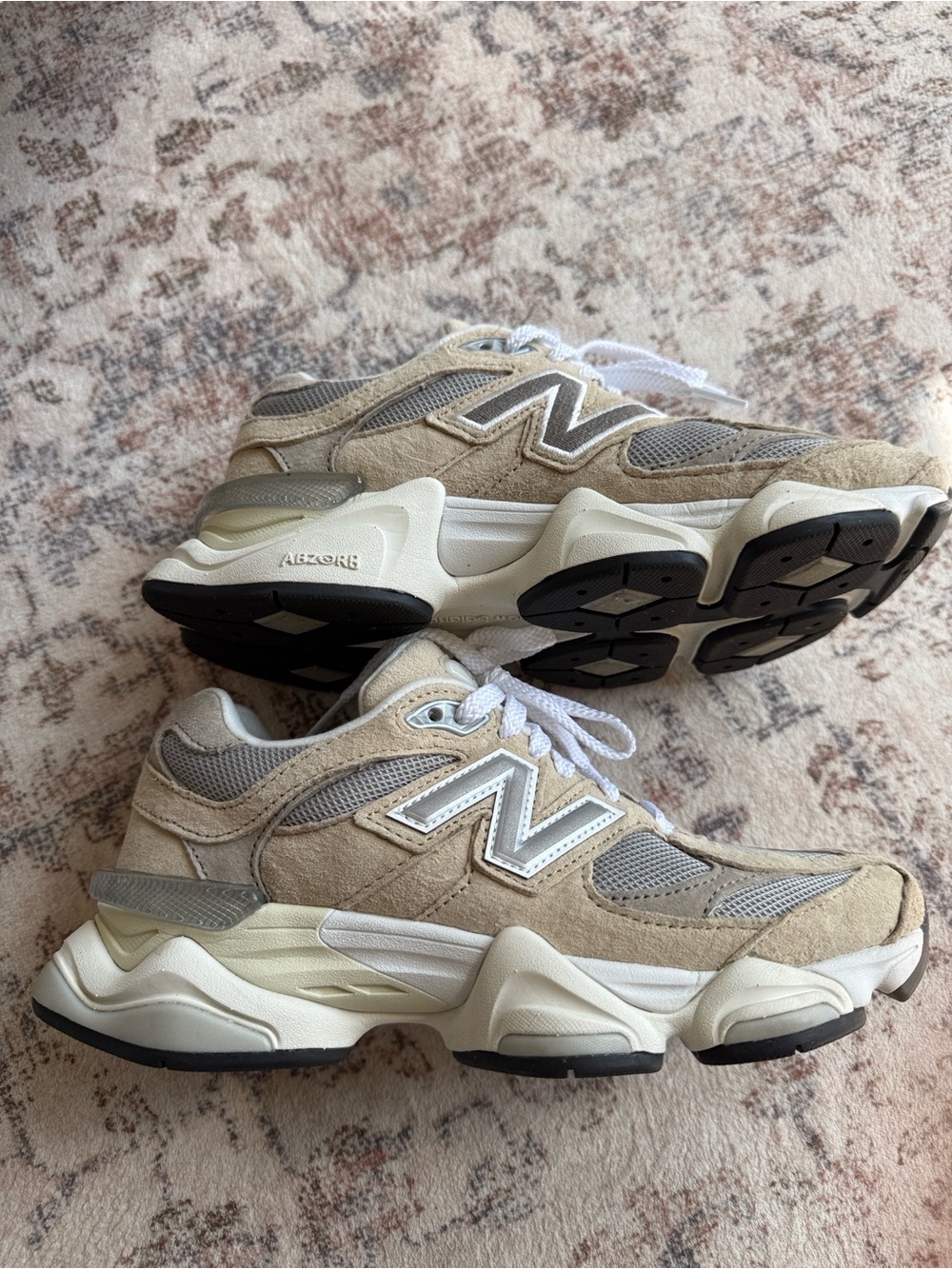 New Balance Women's Beige and Gray Athletic Sneakers - Picture 6 of 8